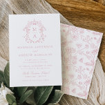 Elegant Rose Chinoiserie Victorian Floral Wedding Invitation<br><div class="desc">Introducing our Elegant Rose Pink Chinoiserie Victorian Floral wedding invitations. A fusion of timeless elegance and delicate beauty, these invitations feature intricate rose pink chinoiserie motifs surrounding the couple's monogram initials amidst Victorian florals. Set the stage for your wedding with an invitation that whispers tales of romance and refinement with...</div>