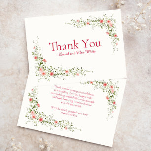 Elegant Rose Christian Wedding Thank You Card