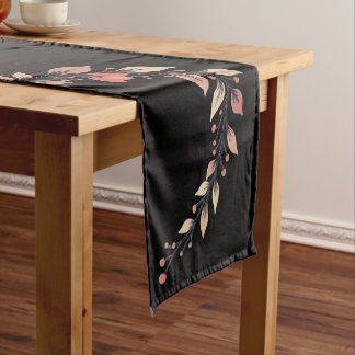 Elegant Rose Clay and Black Short Table Runner