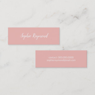 elegant rose-colour business card with script name