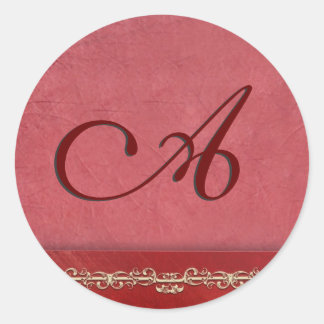 Elegant rose coloured monogram envelope seals