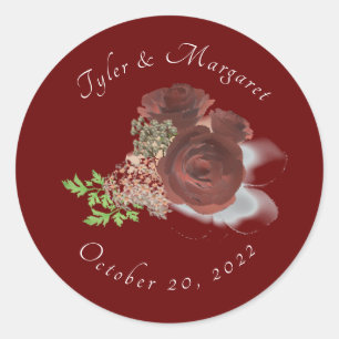 Elegant Rose Corsage Classic Round Sticker