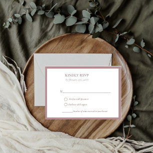 Elegant Rose Crest Monogram wedding RSVP Card