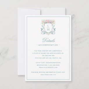 Elegant Rose Crest w/ Bow Details Enclosure Card