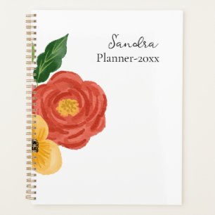 Elegant Rose Custom Name Planner Notebook