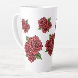Elegant Rose Design Latte Mug