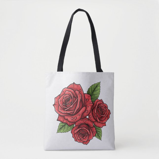 Elegant Rose Design Tote Bag (Front)