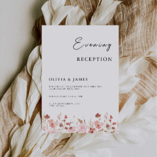 Elegant Rose Evening Reception Invitation