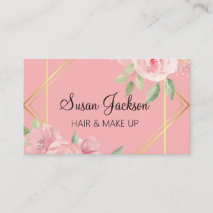 Elegant Rose Floral Gold Edging Business Card