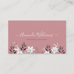 Elegant Rose Floral QR Code Business Card