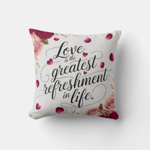 Elegant Rose Floral Quote Design Cushion