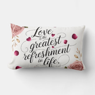 Elegant Rose Floral Quote Design Lumbar Cushion