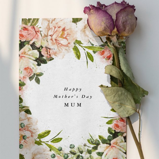 Elegant Rose Floral Romance Photo Mother's Day Card (Creator Uploaded)