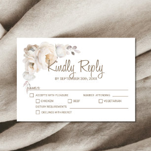 Elegant Rose Floral Wedding RSVP Card