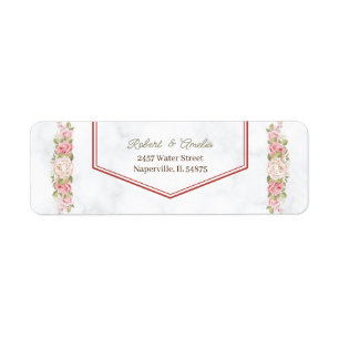 Elegant Rose Flower Custom Return Address