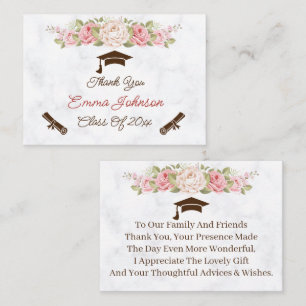 Elegant Rose Flower Custom Wedding Thank You Card