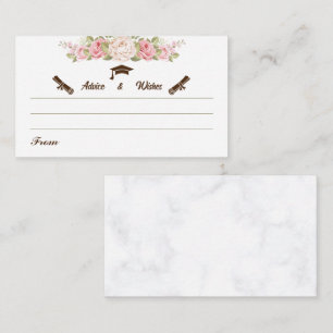 Elegant Rose Flower Graduation Advice And Wishes Enclosure Card