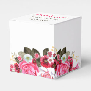 Elegant Rose Flower Personalised Wedding Favour Box