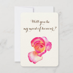 Elegant Rose Flower Will you be my maid of honour Invitation