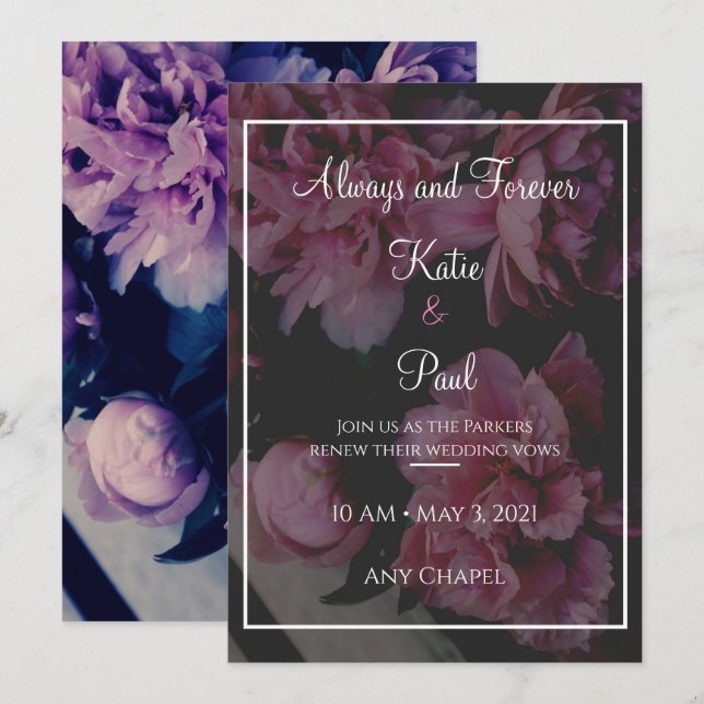 Elegant Rose Flowers Wedding invitation (Front/Back)
