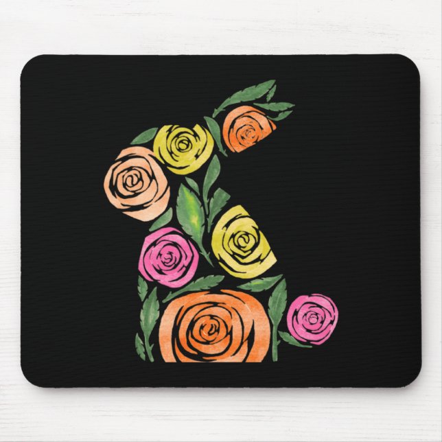 Elegant Rose Garden Easter Bunny Rabbit Matching M Mouse Pad (Front)
