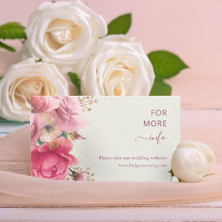 Elegant Rose Garden Gold Wedding Enclosure Card