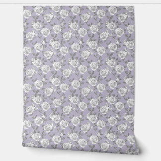 Elegant Rose Garden in Lavender Wallpaper