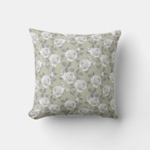 Elegant Rose Garden in Light Sage Green