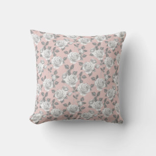 Elegant Rose Garden in Pink Cushion