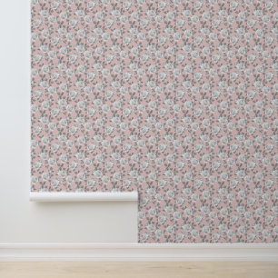 Elegant Rose Garden in Pink Wallpaper
