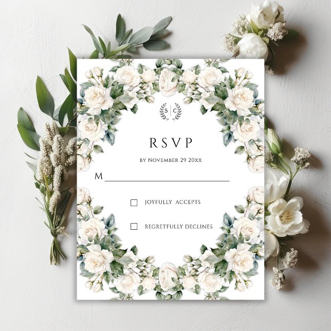 Elegant Rose Garden Wedding  RSVP Card (Creator Uploaded)