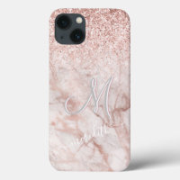 Elegant Rose Gold 3 Colour Monogram Name 