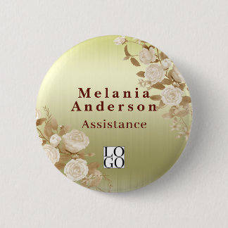 Elegant Rose Gold 6 Cm Round Badge