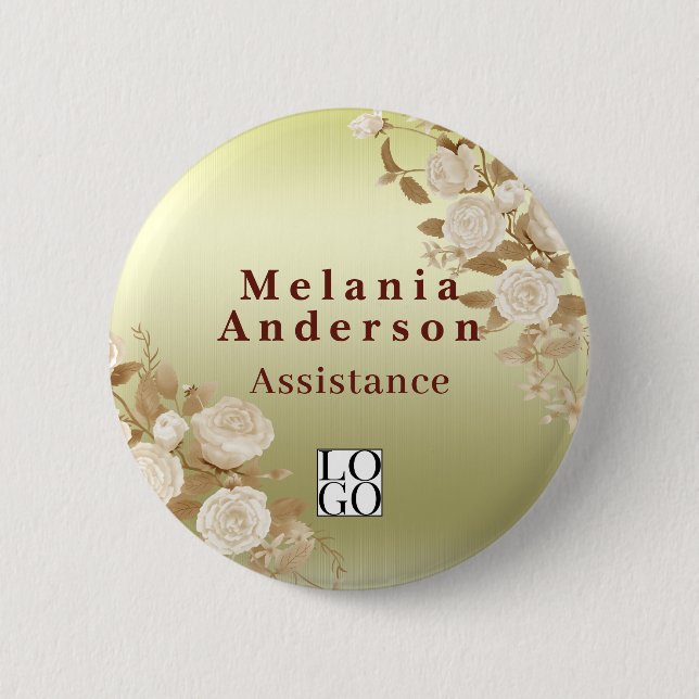 Elegant Rose Gold 6 Cm Round Badge (Front)