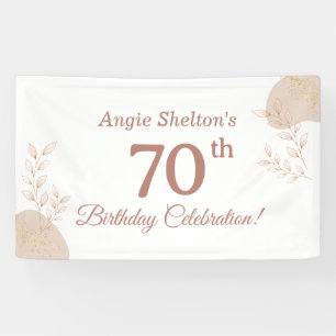 Elegant Rose Gold 70th Birthday Celebration Banner