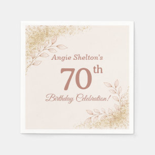 Elegant Rose Gold 70th Birthday Celebration  Napkin