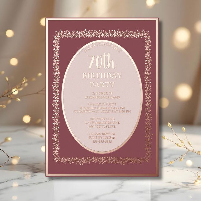 Elegant Rose Gold 70th Custom Birthday Party  (Creator Uploaded)
