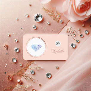 Elegant Rose Gold and Blush Pink Wedding Planner Business Card