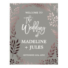 Elegant Rose Gold and Grey Wedding Welcome