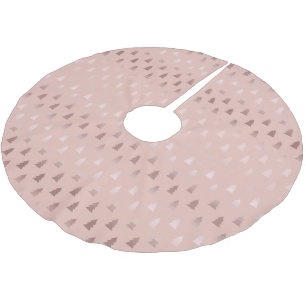 Elegant rose gold and pink Christmas tree pattern Brushed Polyester Tree Skirt