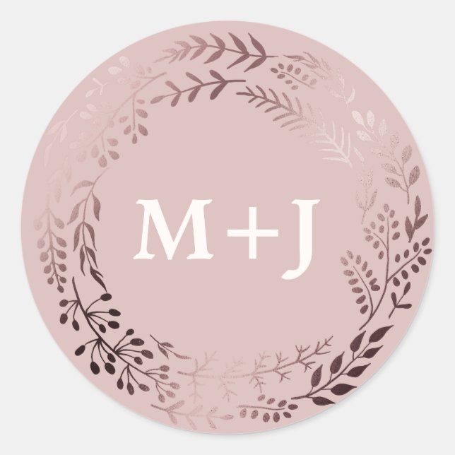 Elegant Rose Gold and Pink Wedding Envelope Seals (Front)