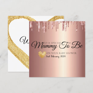 Elegant Rose Gold Baby Shower Mummy to be card