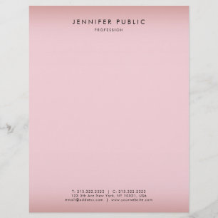 Elegant Rose Gold Background Modern Simple Custom Letterhead