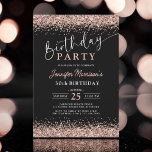Elegant Rose Gold Black Glitter 30th Birthday Invitation<br><div class="desc">Celebrate your 30th birthday with elegance and flair with the Elegant Rose Gold Black Glitter 30th Birthday Invitation! This striking design combines classic black with shimmering rose gold glitter, creating a sophisticated and modern look for your milestone celebration. Perfect for a glamourous event, this invitation sets the tone for an...</div>