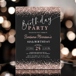 Elegant Rose Gold Black Glitter 60th Birthday Invitation<br><div class="desc">Celebrate a fabulous 60th birthday in style with the Elegant Rose Gold Black Glitter 60th Birthday Invitation! This chic design features shimmering rose gold glitter paired with a sleek black background, creating a luxurious and eye-catching invitation. Perfect for marking this special milestone, it sets the stage for a sophisticated celebration...</div>