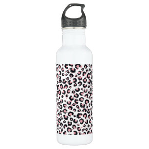 Elegant Rose Gold Black Leopard Animal Print 710 Ml Water Bottle