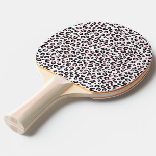 Elegant Rose Gold Black Leopard Animal Print Ping Pong Paddle