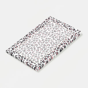 Elegant Rose Gold Black Leopard Animal Print Post-it Notes