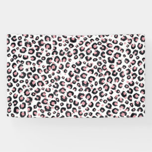 Elegant Rose Gold Black Leopard Pattern Banner