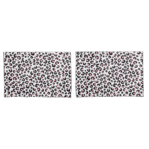 Elegant Rose Gold Black Leopard Pattern Pillowcase